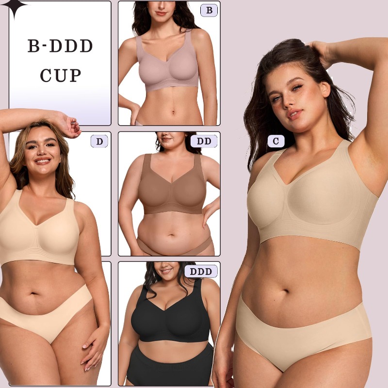 Plus Size Wireless Jelly Bra W - Underwire Bra Padded ulasan dan harga