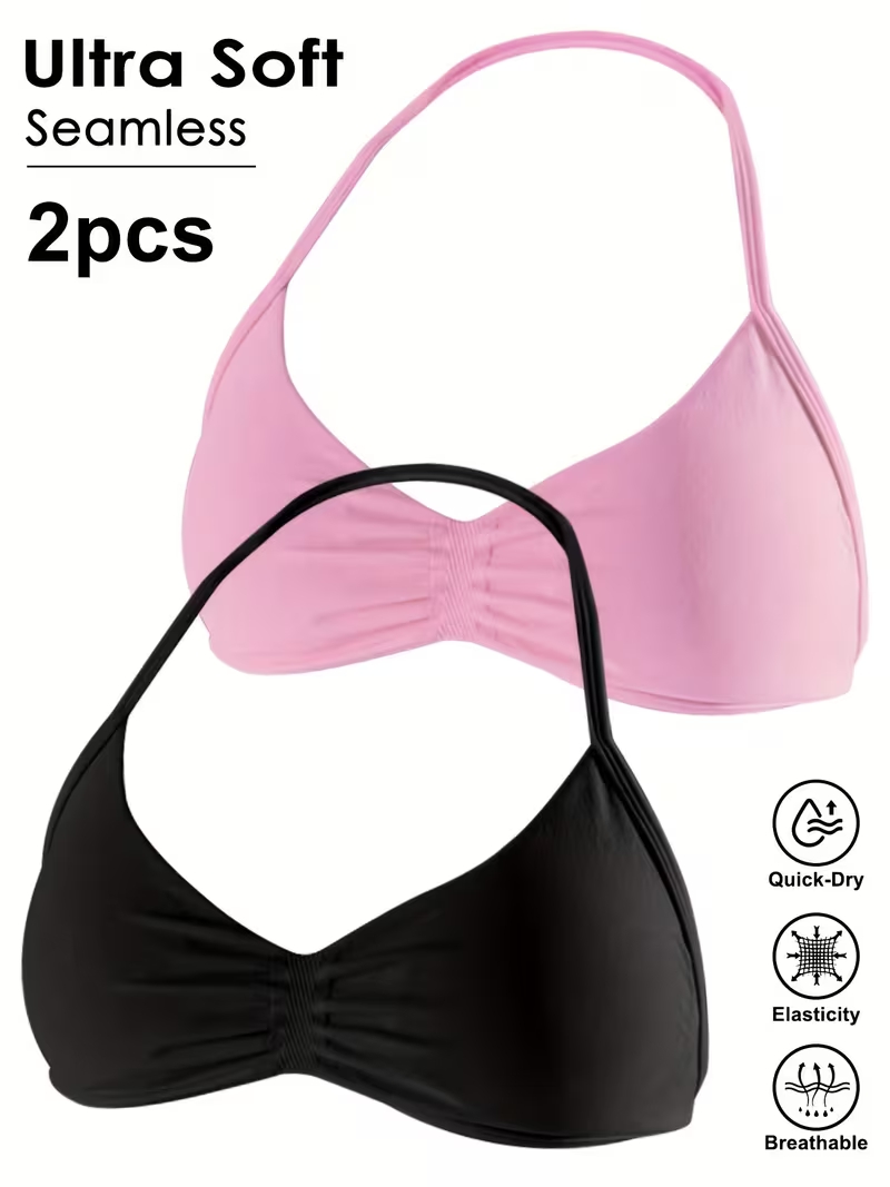 2pcs Seamless Sexy Open Back G - Underwire Bra Padded ulasan dan harga